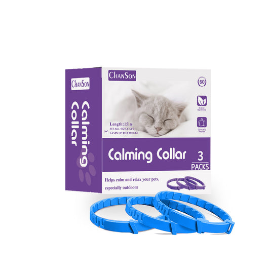 Blue Calming Collars for Cats - Natural Anxiety Relief, Adjustable, 3 Pack (2 set/6PCS) Pet Care > Cleaning & Maintenance > Pet Medical Collars Woofy and Whiskers