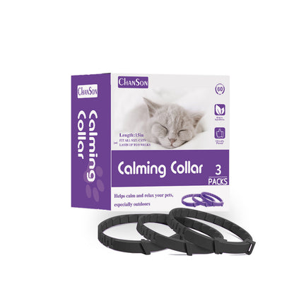 Black Calming Collars for Cats - Natural Anxiety Relief, Adjustable, 3 Pack (2 set/6PCS) Pet Care > Cleaning & Maintenance > Pet Medical Collars Woofy and Whiskers