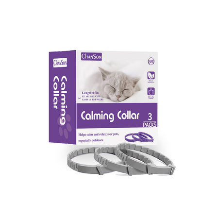 Gray Calming Collars for Cats - Natural Anxiety Relief, Adjustable, 3 Pack (2 set/6PCS) Pet Care > Cleaning & Maintenance > Pet Medical Collars Woofy and Whiskers