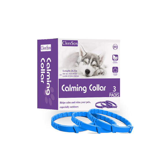 Blue Calming Collars for Dogs - Natural Stress Relief, Adjustable, 3 Pack (2 set/6PCS) Pet Care > Dog Supplies > Dog Collars, Leads & Harnesses Woofy and Whiskers