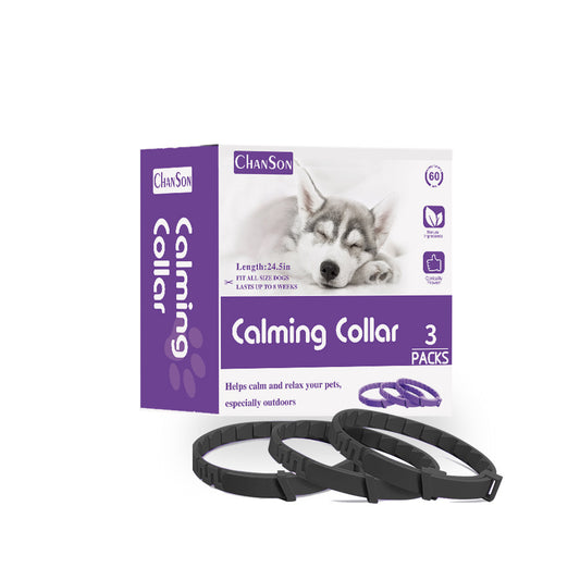 Black Calming Collars for Dogs - Natural Stress Relief, Adjustable, 3 Pack (2 set/6PCS) Pet Care > Dog Supplies > Dog Collars, Leads & Harnesses Woofy and Whiskers