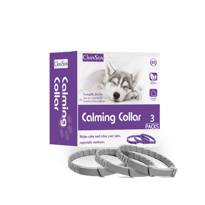 Gray Calming Collars for Dogs - Natural Stress Relief, Adjustable, 3 Pack (2 set/6PCS) Pet Care > Dog Supplies > Dog Collars, Leads & Harnesses Woofy and Whiskers