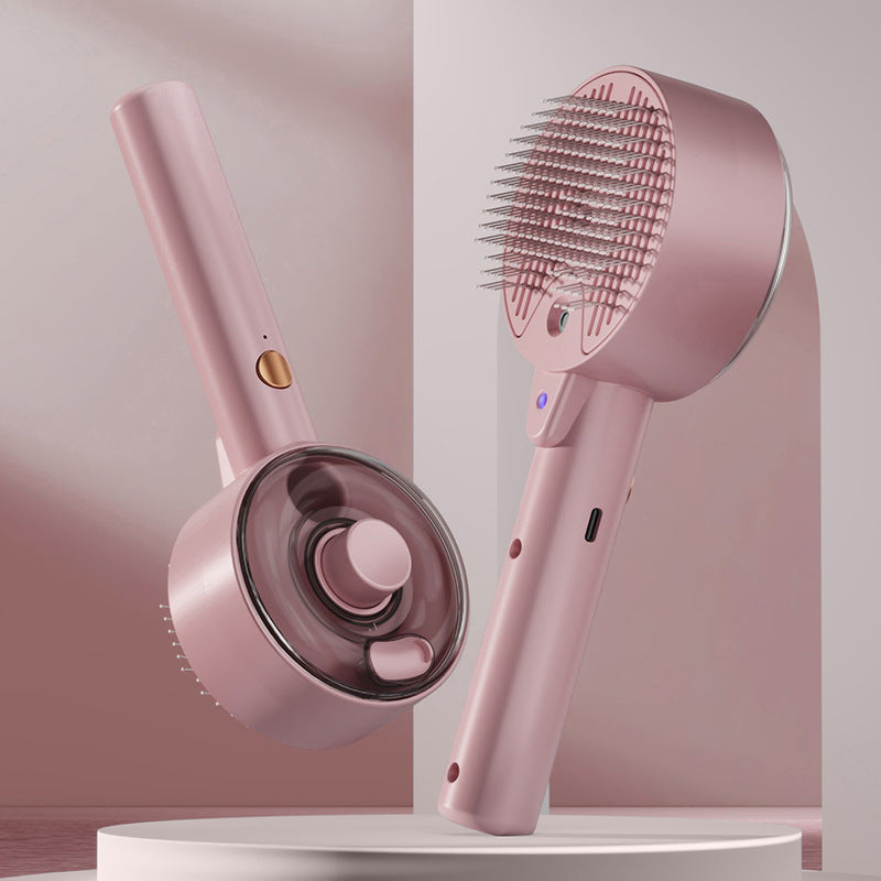 Pink Rechargeable Pet Grooming Brush with UVC Sterilizer & Mist Spray Pet Care > Cleaning & Maintenance > Pet Cleaning Supplies Generic