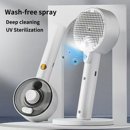 Pink Rechargeable Pet Grooming Brush with UVC Sterilizer & Mist Spray Pet Care > Cleaning & Maintenance > Pet Cleaning Supplies Generic
