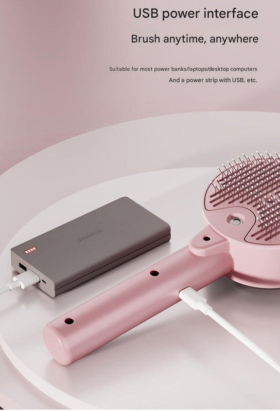 Pink Rechargeable Pet Grooming Brush with UVC Sterilizer & Mist Spray Pet Care > Cleaning & Maintenance > Pet Cleaning Supplies Generic