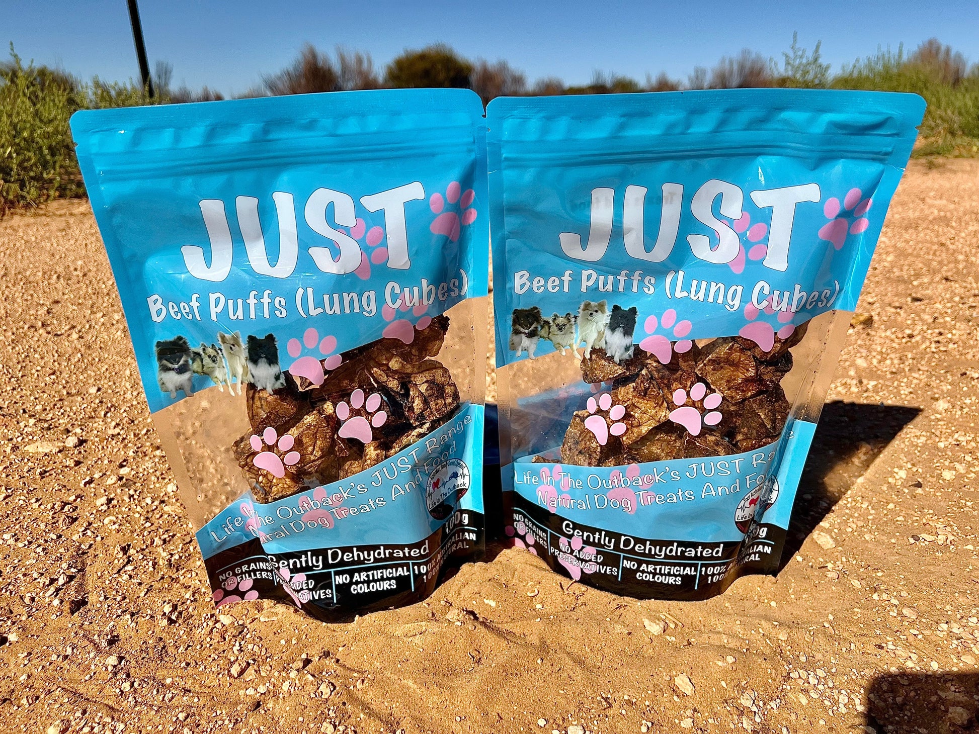 1x Just Beef Puffs (lung cubes) Pet Care > Pet Food > Dog Food Life in the outback