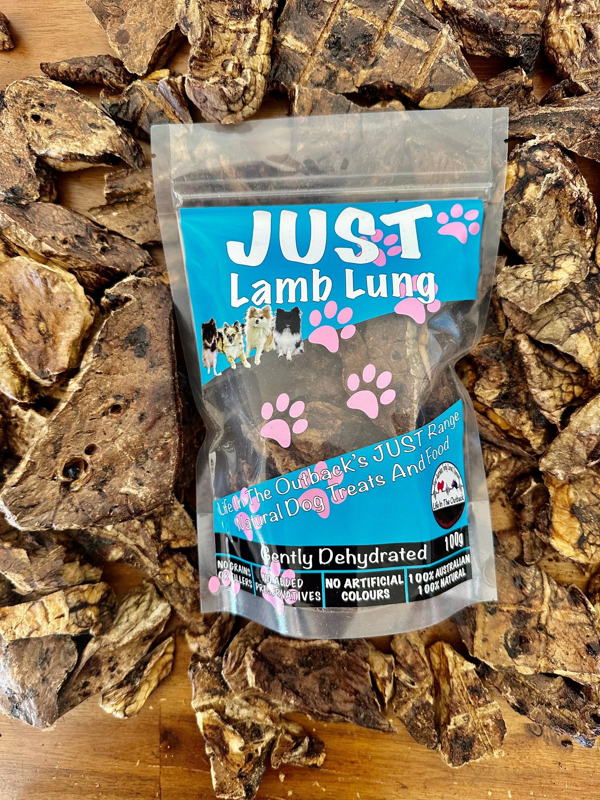 1x Just Lamb Lung - 50g Pet Care > Pet Food > Dog Food Woofy and Whiskers