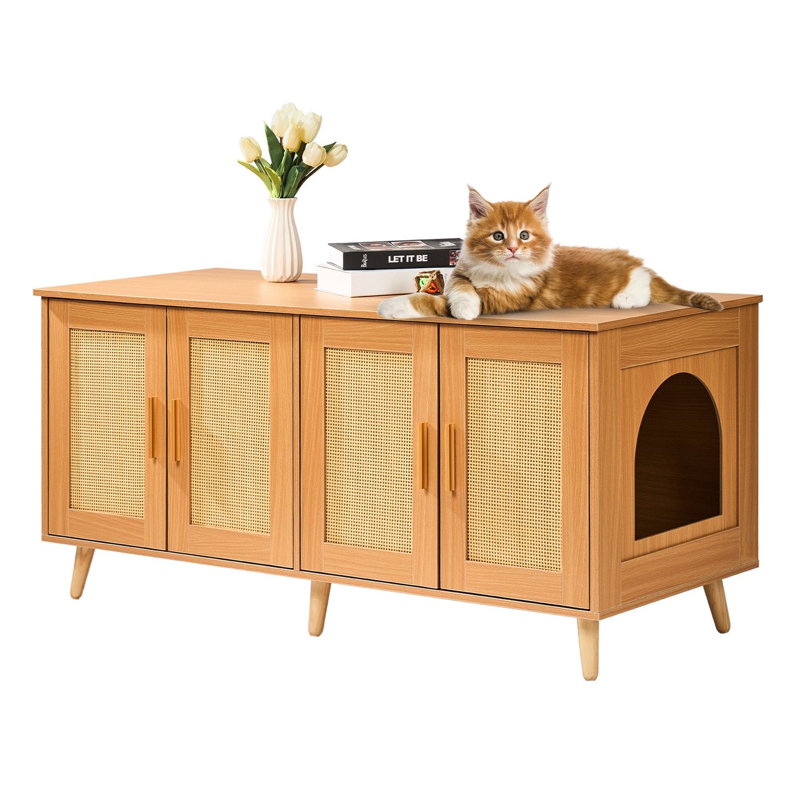 VEVOR Cat Litter Box Enclosure Wooden Litter Box Furniture Hidden for 2 Cats Pet Care > Cat Supplies > Cat Litter Woofy and Whiskers