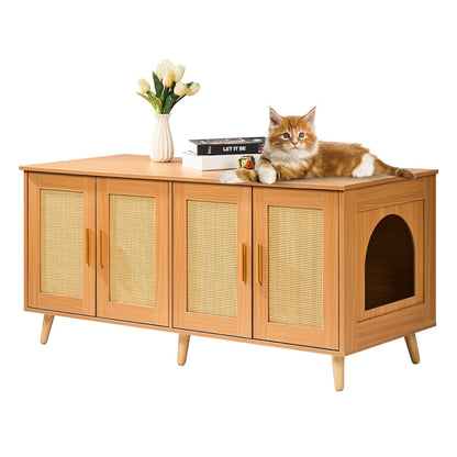 VEVOR Cat Litter Box Enclosure Wooden Litter Box Furniture Hidden for 2 Cats Pet Care > Cat Supplies > Cat Litter Woofy and Whiskers