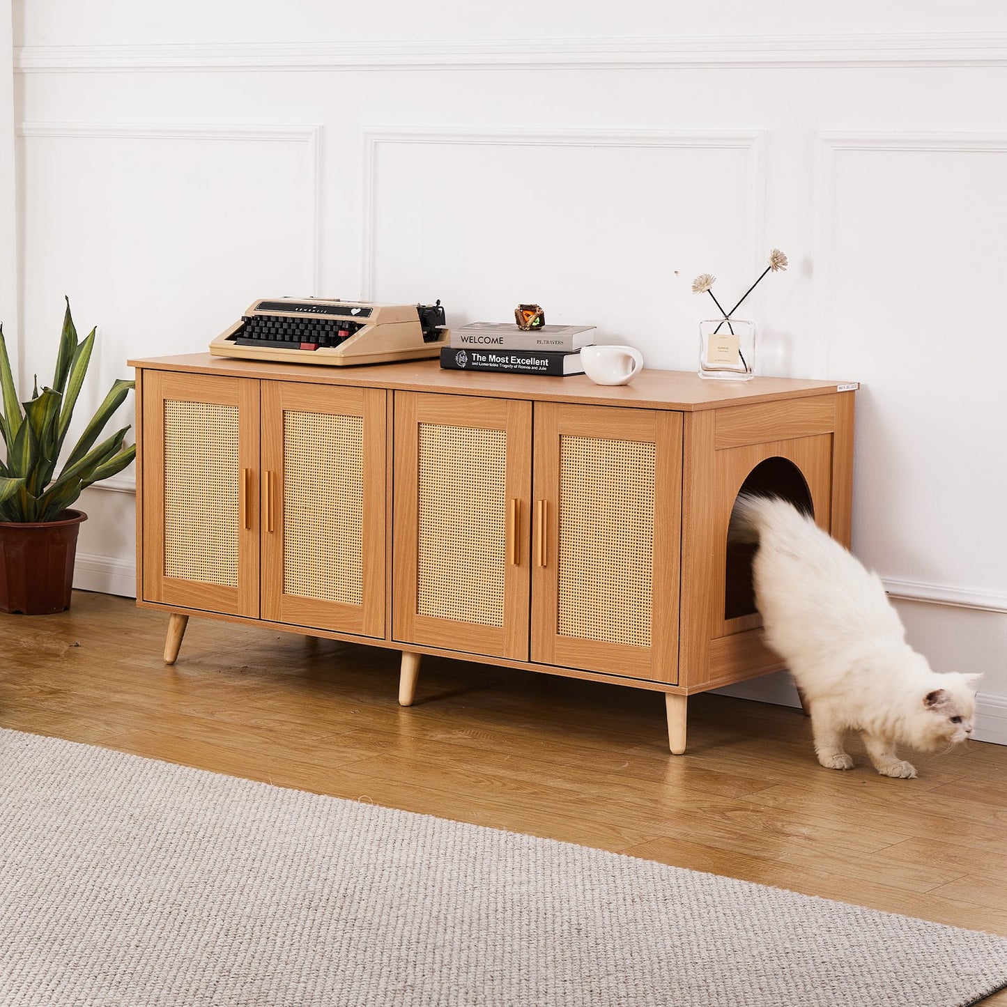 VEVOR Cat Litter Box Enclosure Wooden Litter Box Furniture Hidden for 2 Cats Pet Care > Cat Supplies > Cat Litter Woofy and Whiskers