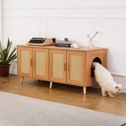 VEVOR Cat Litter Box Enclosure Wooden Litter Box Furniture Hidden for 2 Cats Pet Care > Cat Supplies > Cat Litter Woofy and Whiskers