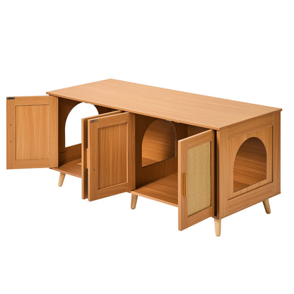 VEVOR Cat Litter Box Enclosure Wooden Litter Box Furniture Hidden for 2 Cats Pet Care > Cat Supplies > Cat Litter Woofy and Whiskers