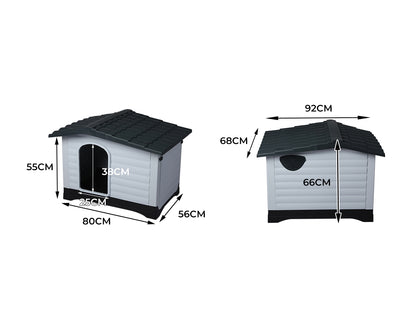 PaWz Dog Kennel Outdoor Indoor Plastic L Grey Pet Care > Dog Supplies > Dog Kennels PaWz