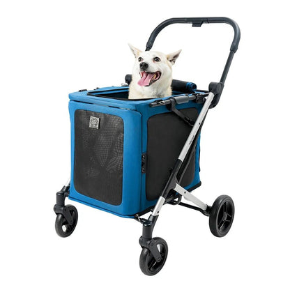 Ibiyaya Bigbuddy Stroller And Crate Combo - Crystal Teal pet stroller ibiyaya Blue