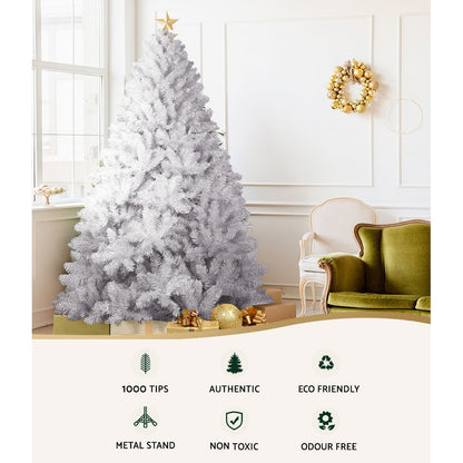 Jingle Jollys Christmas Tree 2.1m 1000 White Tips Xmas Tree Decorations Occasions > Christmas > Christmas Trees Woofy and Whiskers