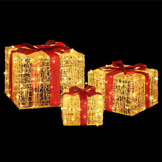 3 PCS Christmas Lights 240 LED Fairy Light Gift Box Decorations Jingle Jollys Occasions > Christmas > Christmas Wreaths & Garlands Woofy and Whiskers