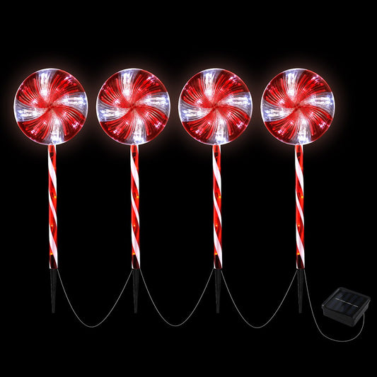 4 PCS Christmas Lights Path Ground Light Garden Decoration 112 LED Jingle Jollys Occasions > Christmas > Outdoor Decorations & Lights Woofy and Whiskers