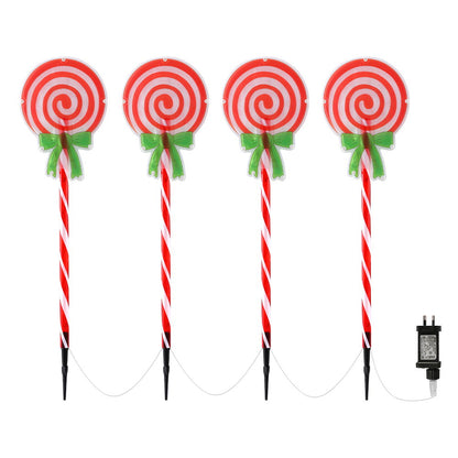 4 PCS Christmas Lights Path Ground Light Garden Decorations 68 LED Jingle Jollys Occasions > Christmas > Outdoor Decorations & Lights Woofy and Whiskers