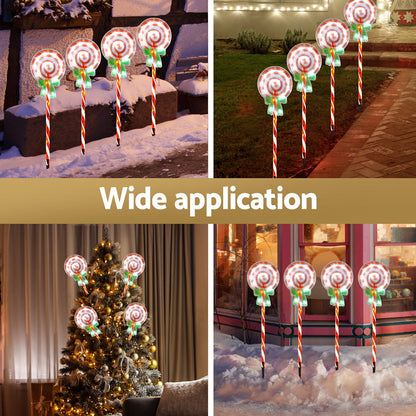 4 PCS Christmas Lights Path Ground Light Garden Decorations 68 LED Jingle Jollys Occasions > Christmas > Outdoor Decorations & Lights Woofy and Whiskers