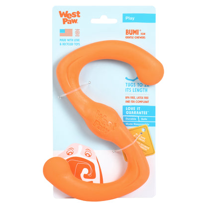 West Paw Bumi Tug & Fetch Zogoflex Dog Toy Dog toys West Paw Design Small Orange