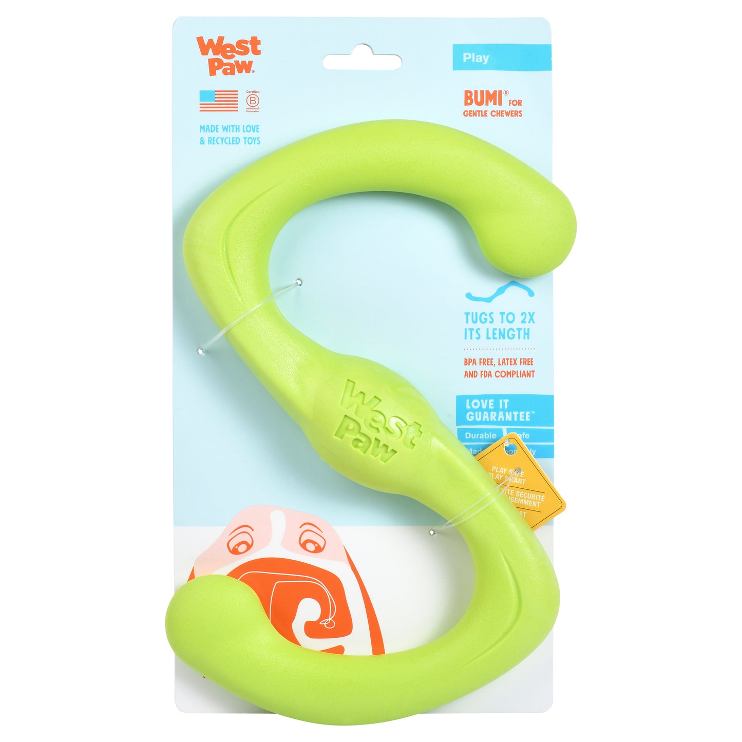 West Paw Bumi Tug & Fetch Zogoflex Dog Toy