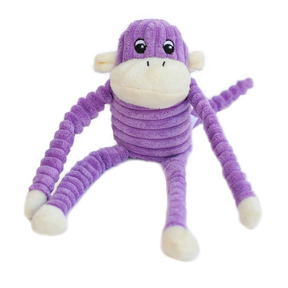 Zippy Paws Spencer the Crinkle Monkey Long Leg Plush Dog Toy - Purple Dog toys zippy paws Purple 28cm
