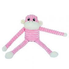 Zippy Paws Spencer the Crinkle Monkey Long Leg Plush Dog Toy - Purple Dog toys zippy paws Pink 28cm
