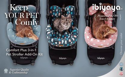 Ibiyaya Comfort+ Pet Stroller Add-on Accessory Kit Pet Stroller Accessories Ibiyaya