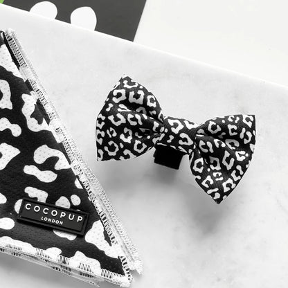 Cocopup London – Bow Tie – Black Leopard Dog Apparel bow tie Cocopup London