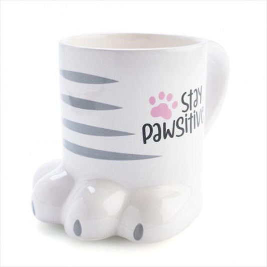 Cat Coffee Mug - Pawsome 3D adorned with Paw PrintsWoofy and Whiskers