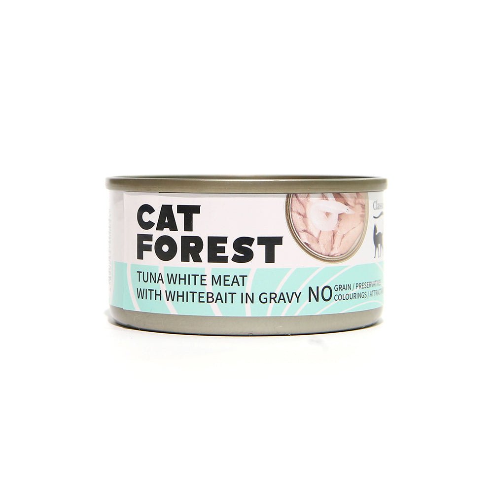 CAT FOREST Classic Tuna White Meat With Seabream In Gravy Cat Canned Food 85G X 24Woofy and Whiskers