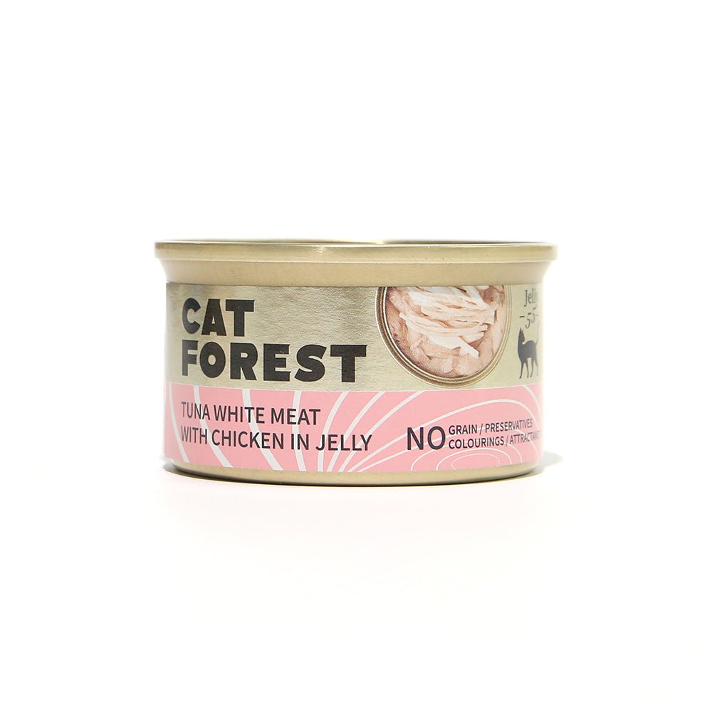 CAT FOREST Classic Tuna White Meat With Seabream In Gravy Cat Canned Food 85G X 24Woofy and Whiskers