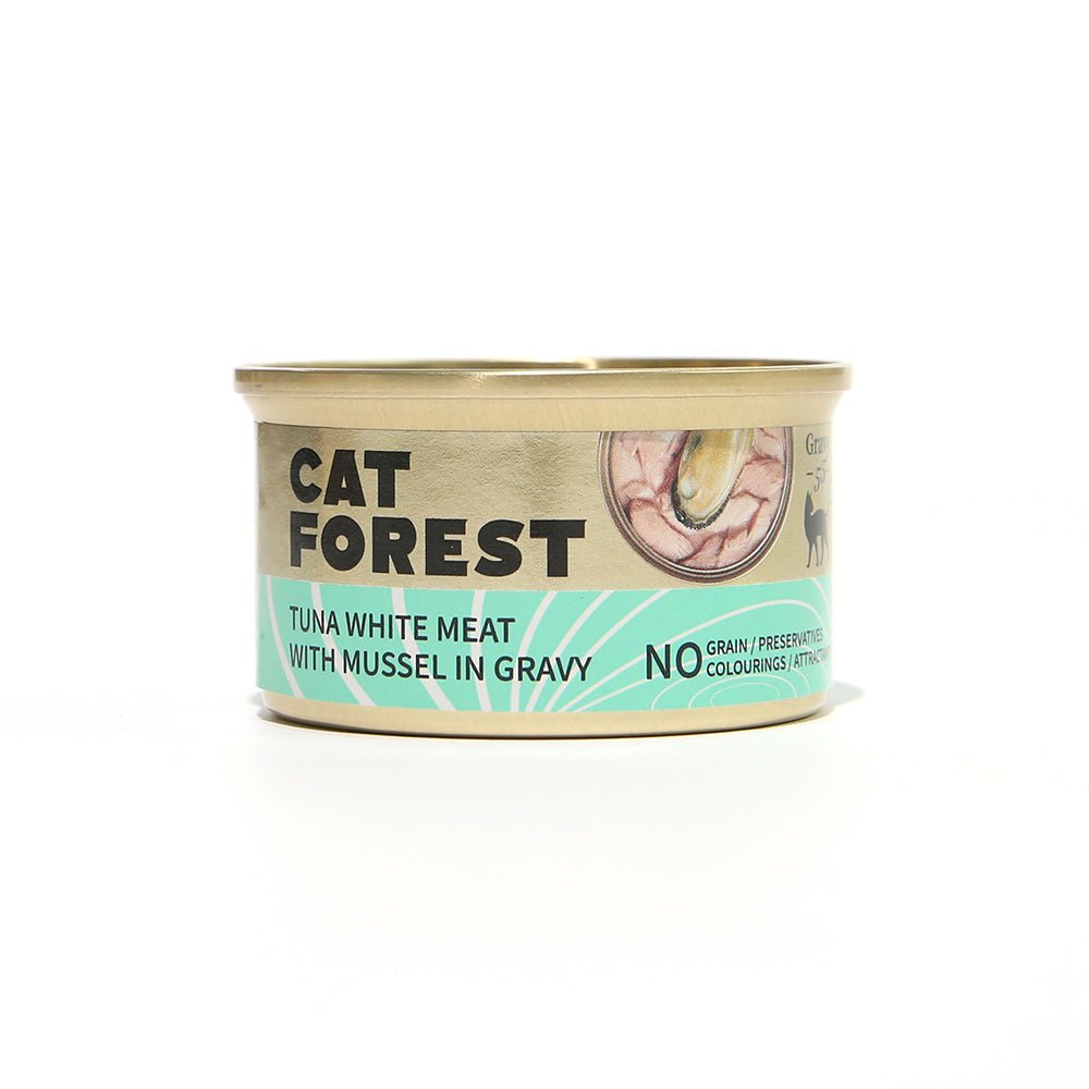 CAT FOREST Classic Tuna White Meat With Seabream In Gravy Cat Canned Food 85G X 24Woofy and Whiskers