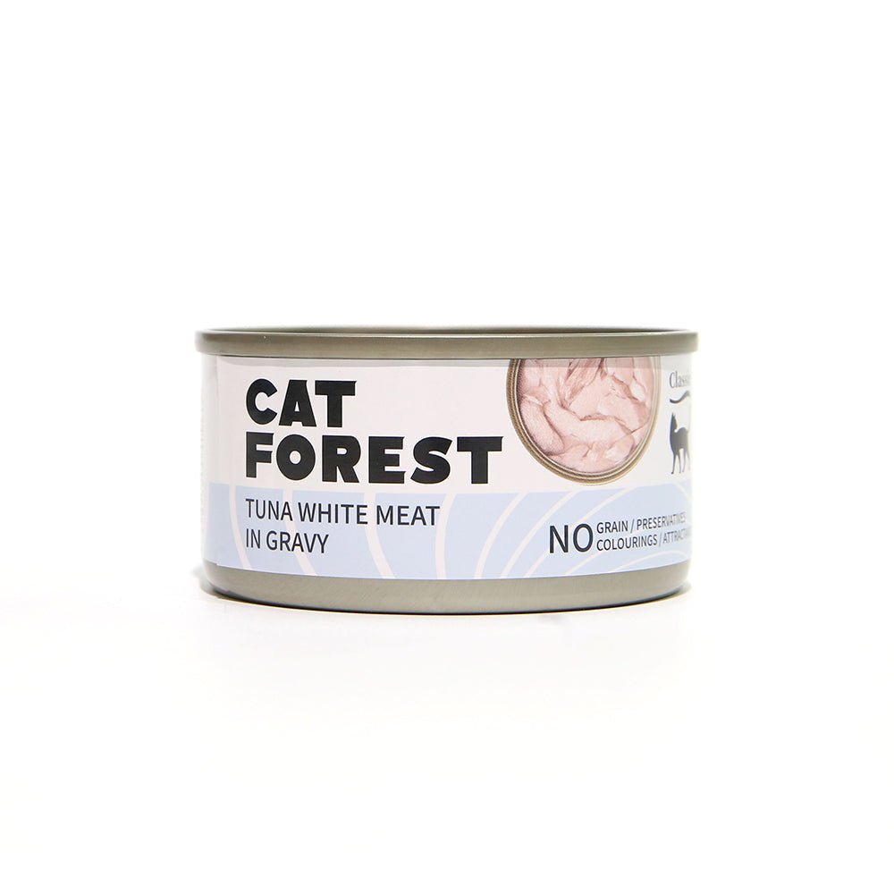 CAT FOREST Classic Tuna White Meat With Seabream In Gravy Cat Canned Food 85G X 24Woofy and Whiskers