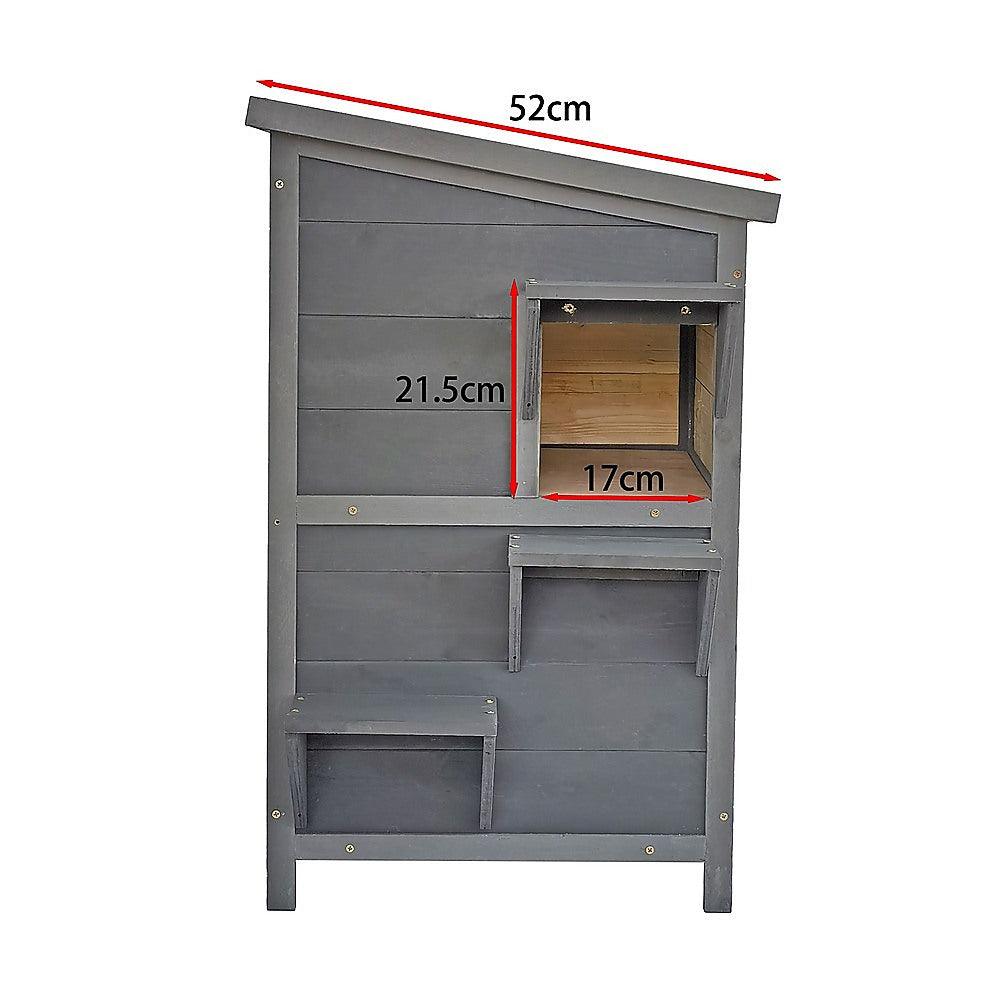 Cat House Weatherproof 2 - Story Indoor Outdoor Wooden Shelter Bitumen RoofBitumen Roof Cat ShelterCat suppliesWoofy and Whiskers