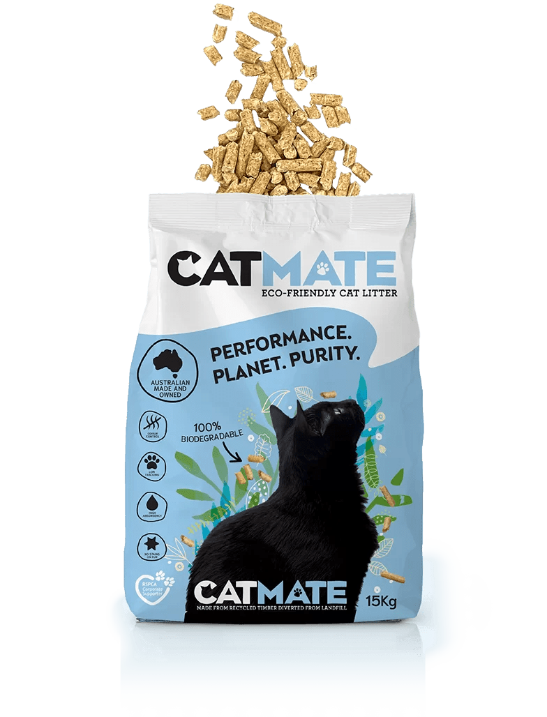 Catmate – Wood Pellet Cat LitterCatmateEco FriendlyWoofy and Whiskers