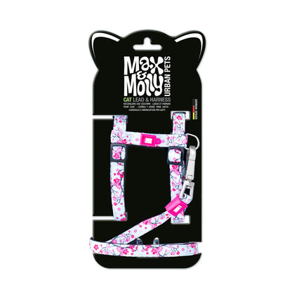 Cat Harnessleash Set - Little Monster1 Size cat harness Max & Molly Urban Pets Cherry Bloom