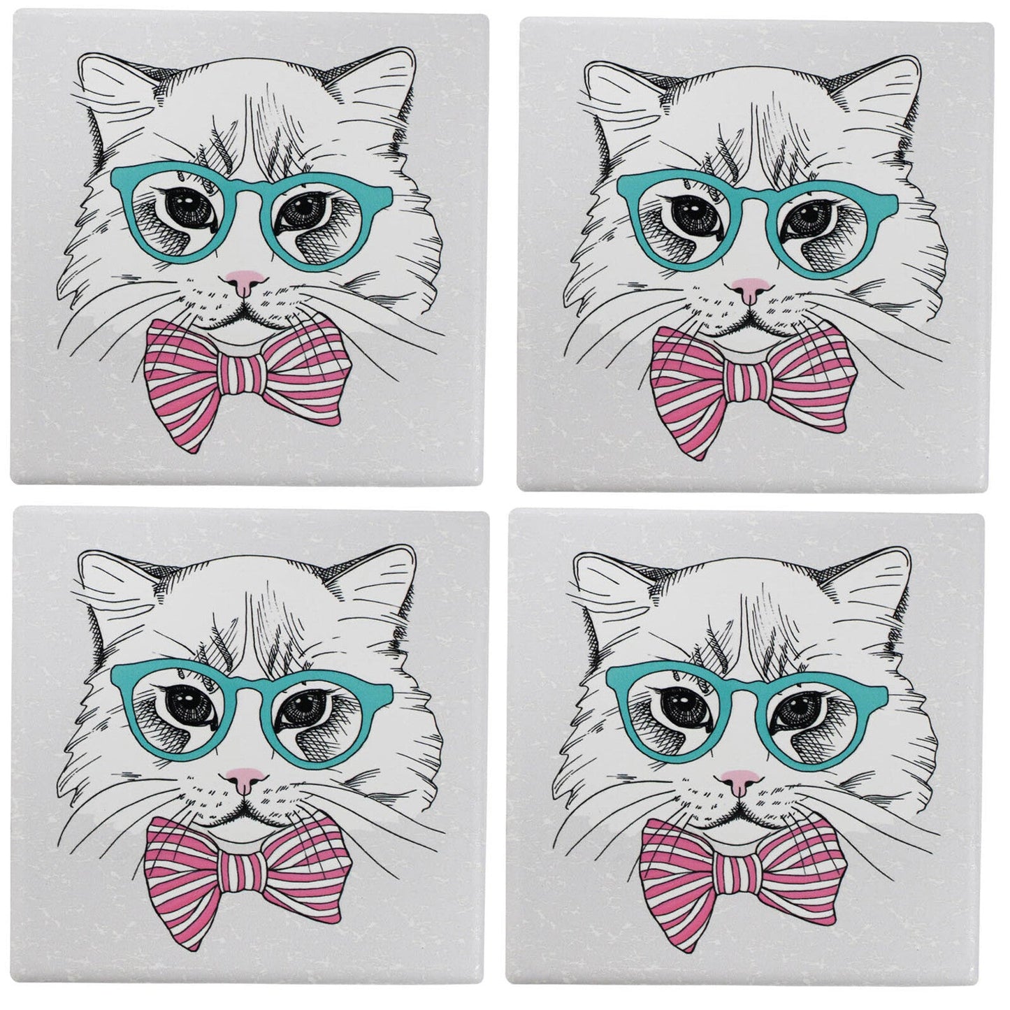 Coasters S/4 SophistiCATedWoofy and Whiskers