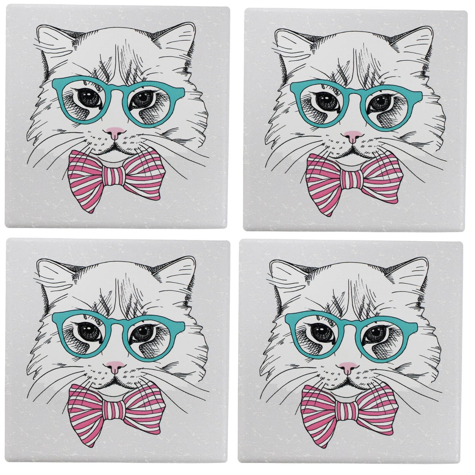 Coasters S/4 SophistiCATedWoofy and Whiskers