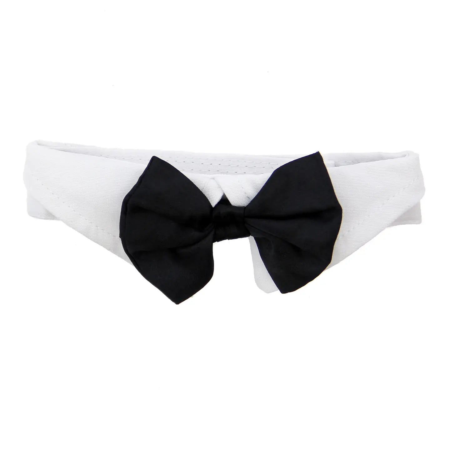 White Collar with Black Bow Tie Dog Dog Apparel bow tie doggie design XS Black