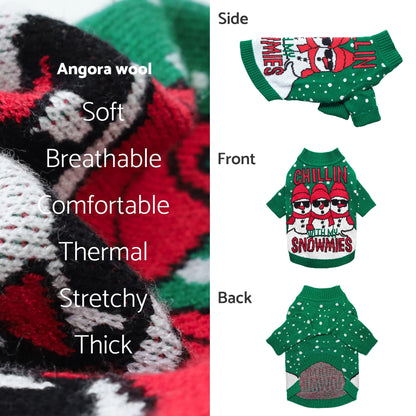 Chillin with My Snowmies Ugly Christmas Sweater christmas dog sweater Fitwarm