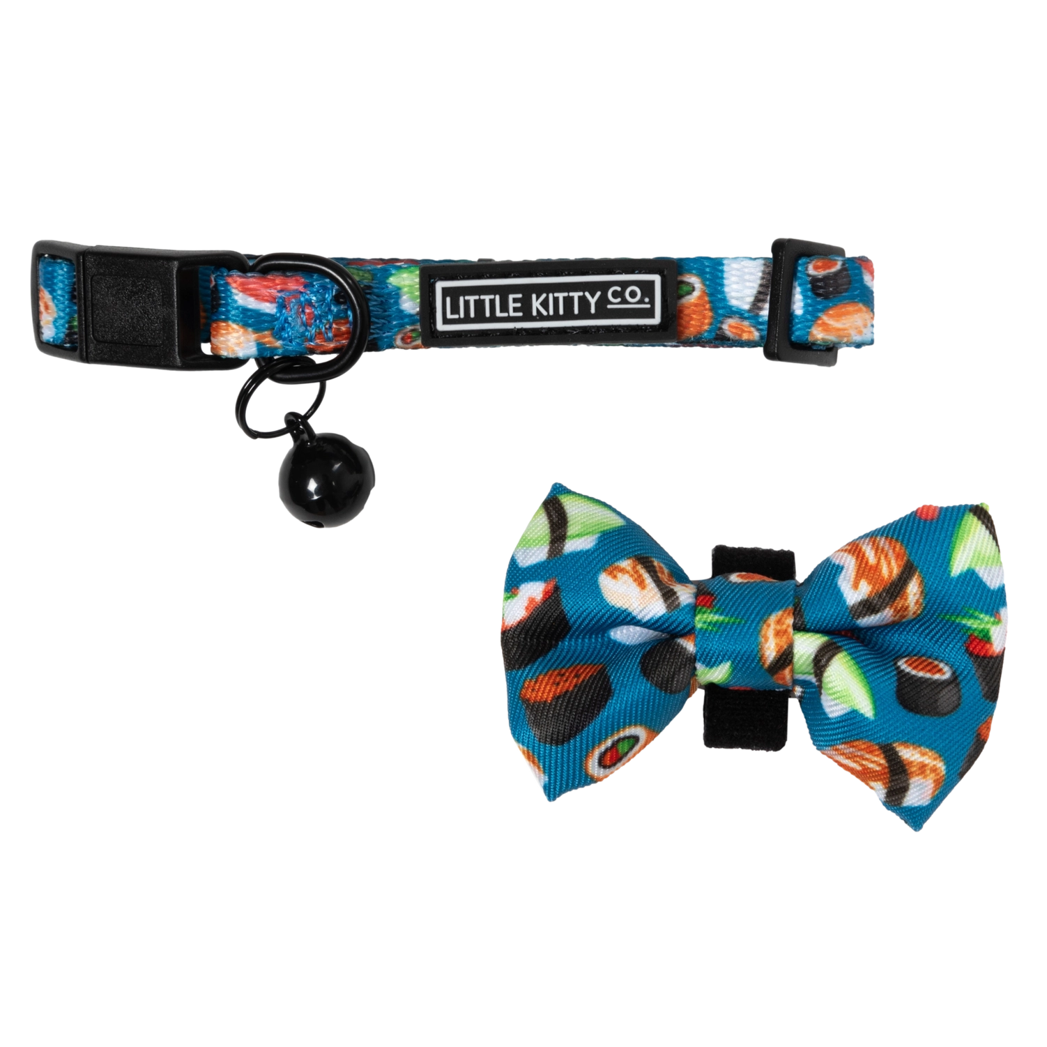 Cat Collar & Bow Tie: Sushi Makes Miso Happy cat collar & Bow Tie Little Kitty Co