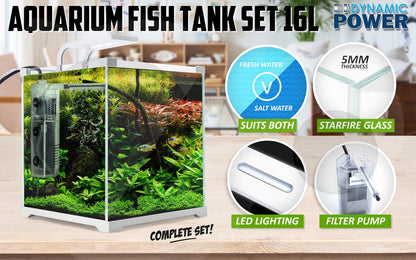 Dynamic Power Aquarium Fish Tank 16L Starfire Glass Pet Care > Aquarium Dynamic Power