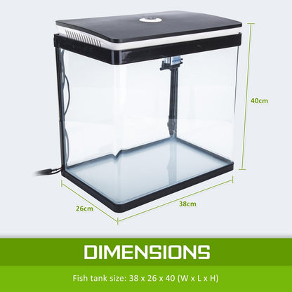 Dynamic Power Aquarium Fish Tank 30L Curved Glass RGB LED Pet Care > Aquarium Dynamic Power