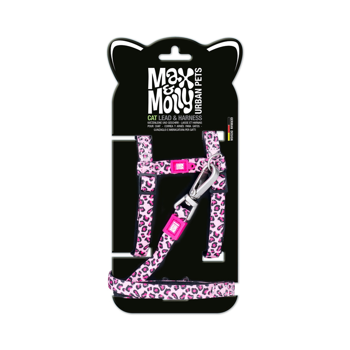 Cat Harnessleash Set - Little Monster1 Size cat harness Max & Molly Urban Pets Leopard Pink