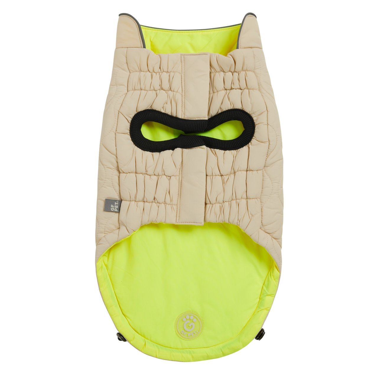 GF Pet Elasto - Fit Reversible Chalet Dog Jacket in Sand/LimeWoofy and Whiskers