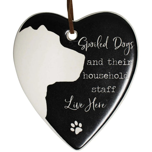 Hanging Heart Cat Home decorative plague Woofy and Whiskers Hang heart Spoilt dogs