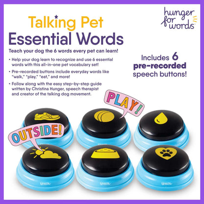 Hunger For Words Talking Pet Essential Words Set interactive dog tog training buttons Hunger for words