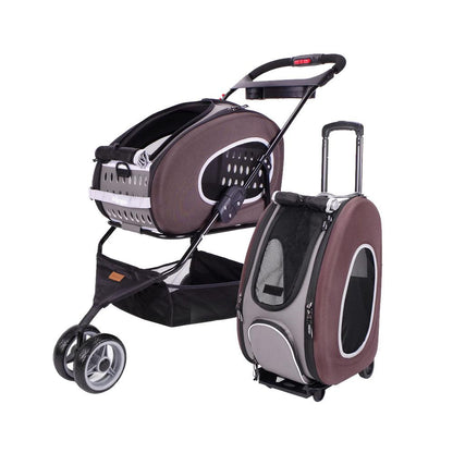 Ibiyaya 5-1 Combo Eva Pet Carrier/Pram/Stroller Chocolate. Stroller & Carrier Ibiyaya Chocolate