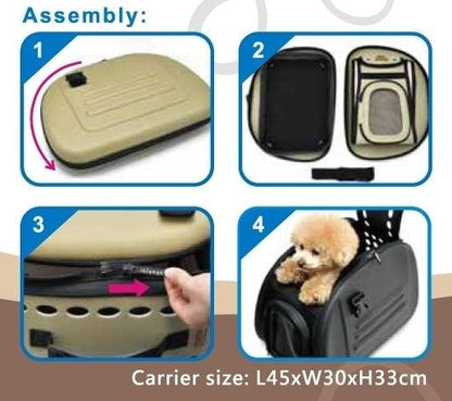 Ibiyaya Classic EVA Collapsible Pet Carrier - Beige Pet Carrier Ibiyaya